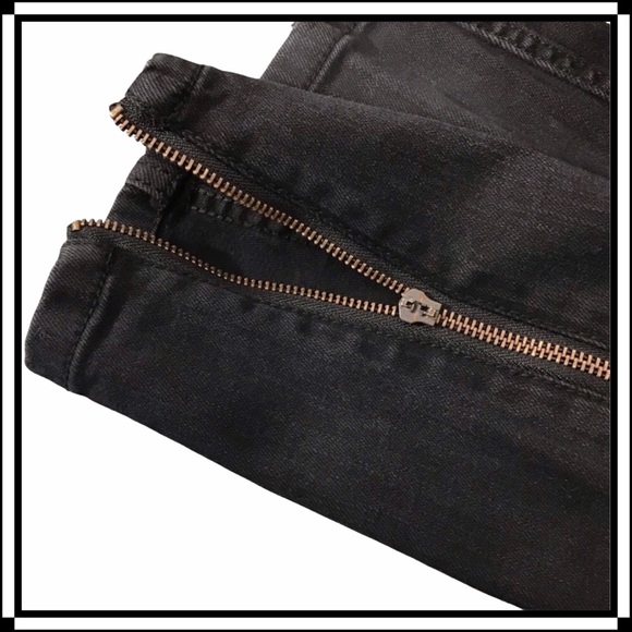 Free People Black Levon Full Bilateral Side Zipper Skinny - Leg 25 - Picture 5 of 16